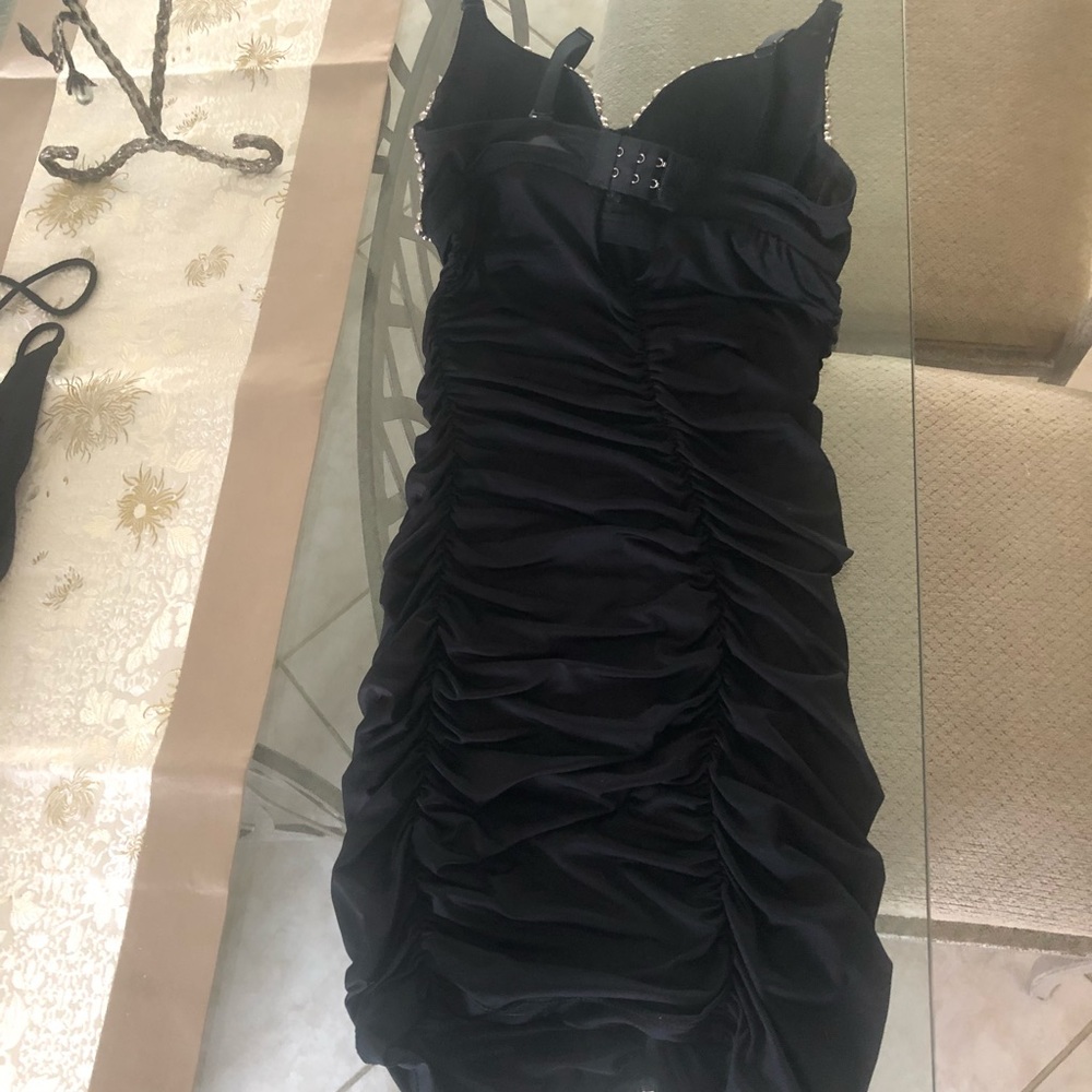 Black Dress With Beaded Top - Picture 5 of 7